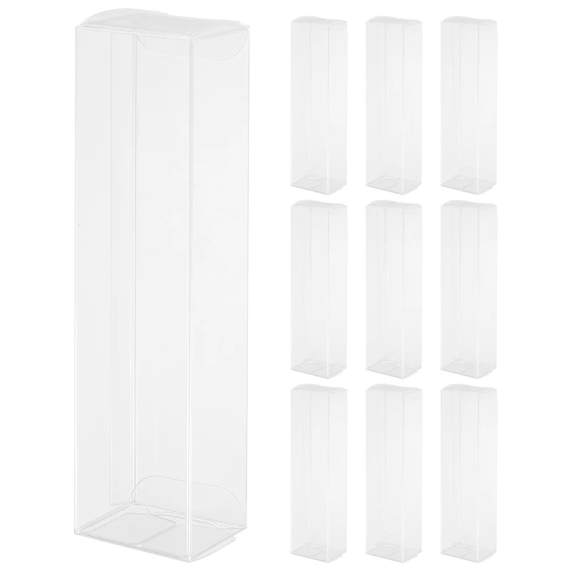 10 PCS Clear Gift Box,1.6"x1.2"x6.4" Transparent Candy Box Plastic Favor Boxes Packing Box for Candy Cookies Christmas Wedding Party Wrapping