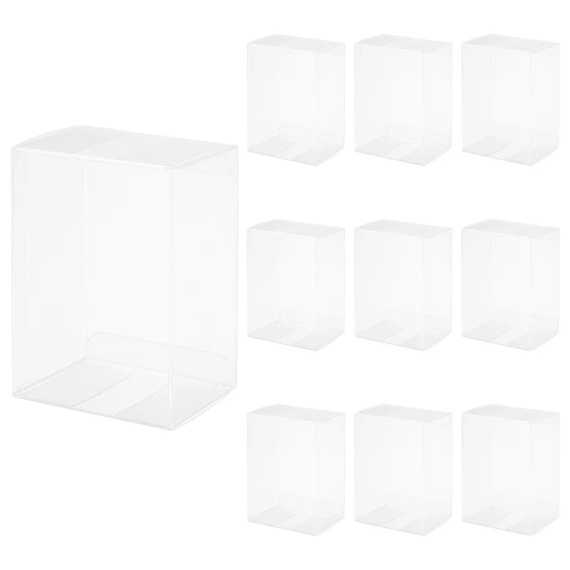 10 PCS Clear Gift Box,2.8"x2.2"x4.1" Plastic Packing Box for Candy Cookies
