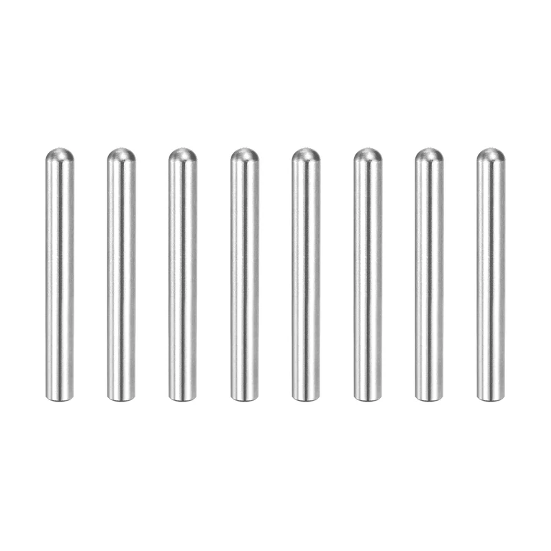 8 Pcs 5x45 mm 304 Stainless Steel Round Head Flat Chamfered End Dowel Pins