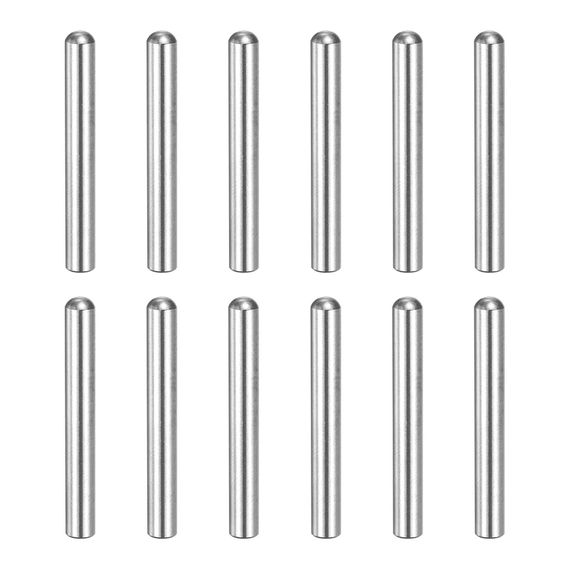 12 Pcs 5x40 mm 304 Stainless Steel Round Head Flat Chamfered End Dowel Pins