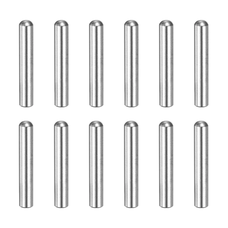 12 Pcs 5x30 mm 304 Stainless Steel Round Head Flat Chamfered End Dowel Pins