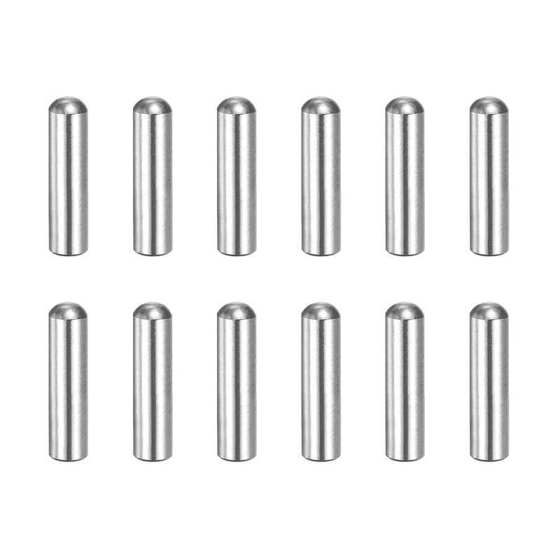 12 Pcs 5x20 mm 304 Stainless Steel Round Head Flat Chamfered End Dowel Pins