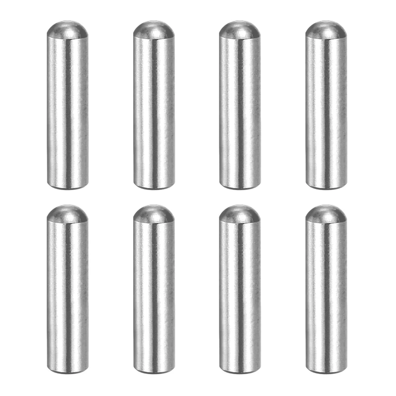 8 Pcs 5x20 mm 304 Stainless Steel Round Head Flat Chamfered End Dowel Pins