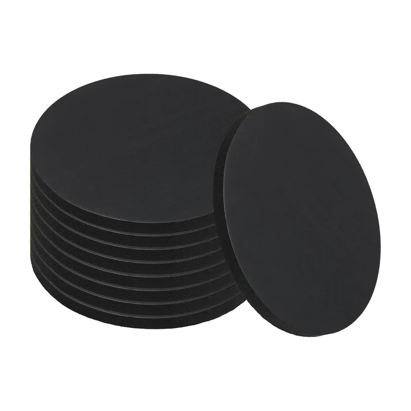 9pcs Non Slip Furniture Pads 1-1/2" x 0.08" Adhesive Round Rubber Feet Black