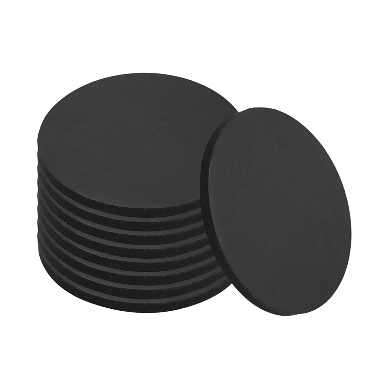 9pcs Non Slip Furniture Pads 1-3/16" x 0.08" Adhesive Round Rubber Feet Black