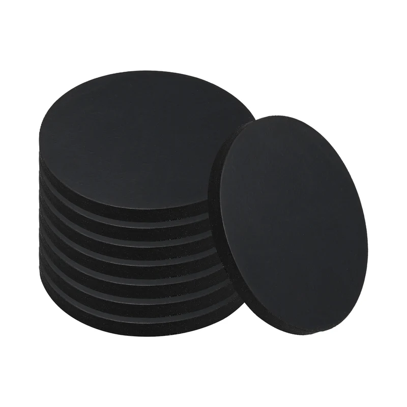 8pcs Non Slip Furniture Pads 1" x 0.08" Adhesive Round Rubber Feet Black