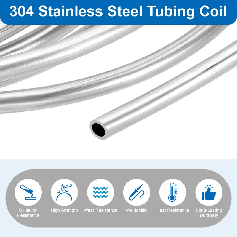 1/4" OD x 13 ft Industrial 304 Stainless Steel Tube(Wall Thickness 1mm)