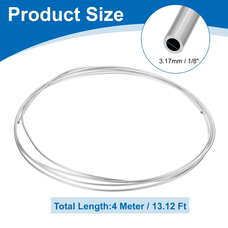 1/8" OD x 13 ft Industrial 304 Stainless Steel Tube(Wall Thickness 0.5mm)