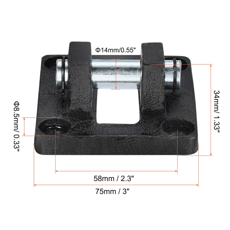 Air Cylinder Rod Pivot Clevis Pneumatic Mounting Bracket Rear Mount Part
