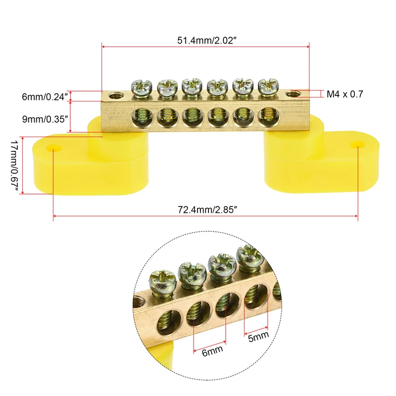 Terminal Ground Bar Screw Block Barrier Terminal Block for Electric Distribution