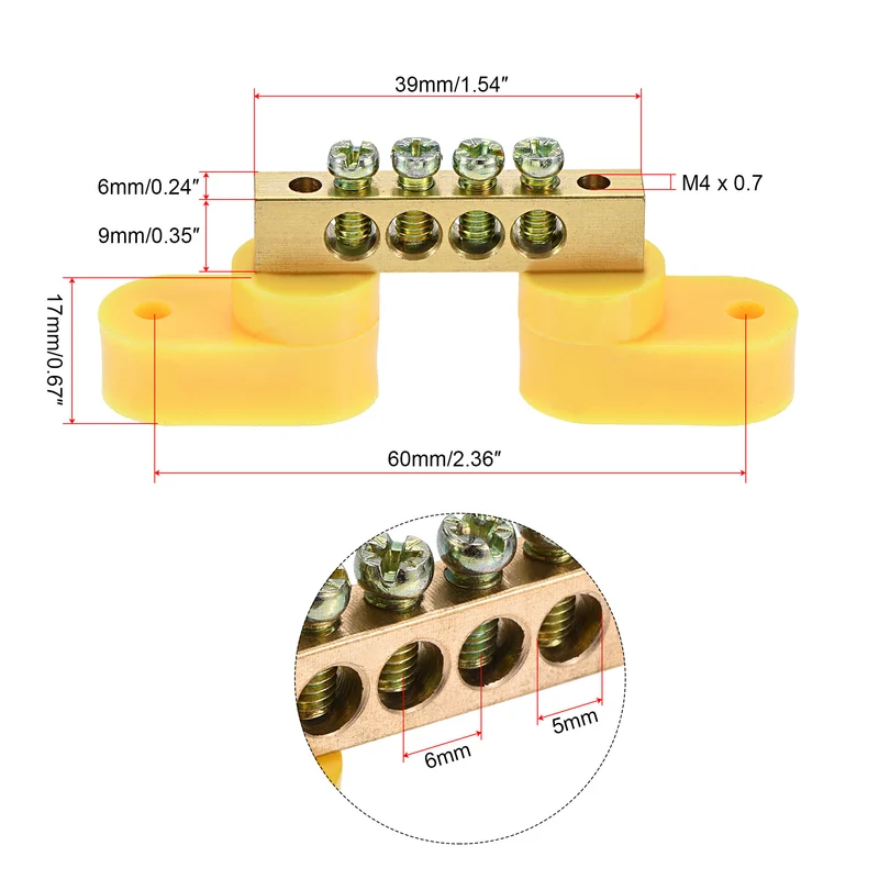 Terminal Ground Bar Screw Block Barrier Terminal Block for Electric Distribution