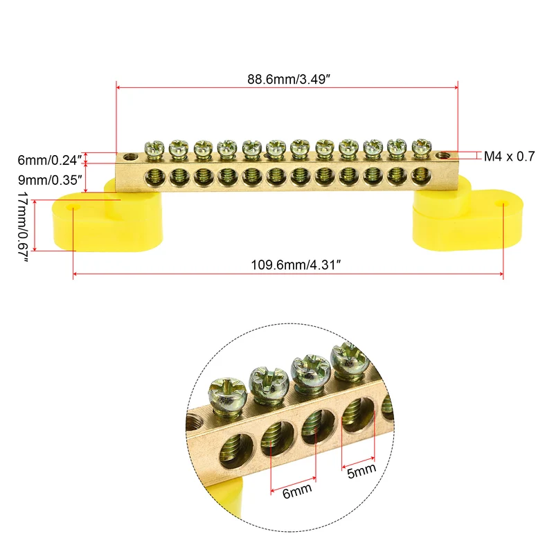 Terminal Ground Bar Screw Block Barrier Terminal Block for Electric Distribution