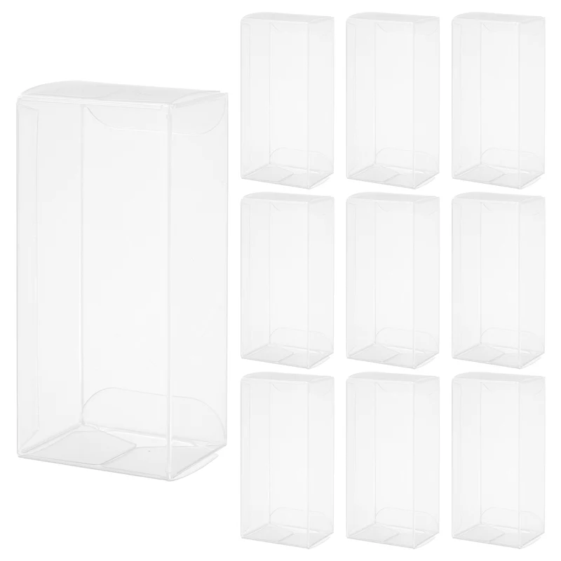 10 PCS Clear Gift Box,1.9"x1.5"x4.1" Plastic Packing Box for Candy Cookies
