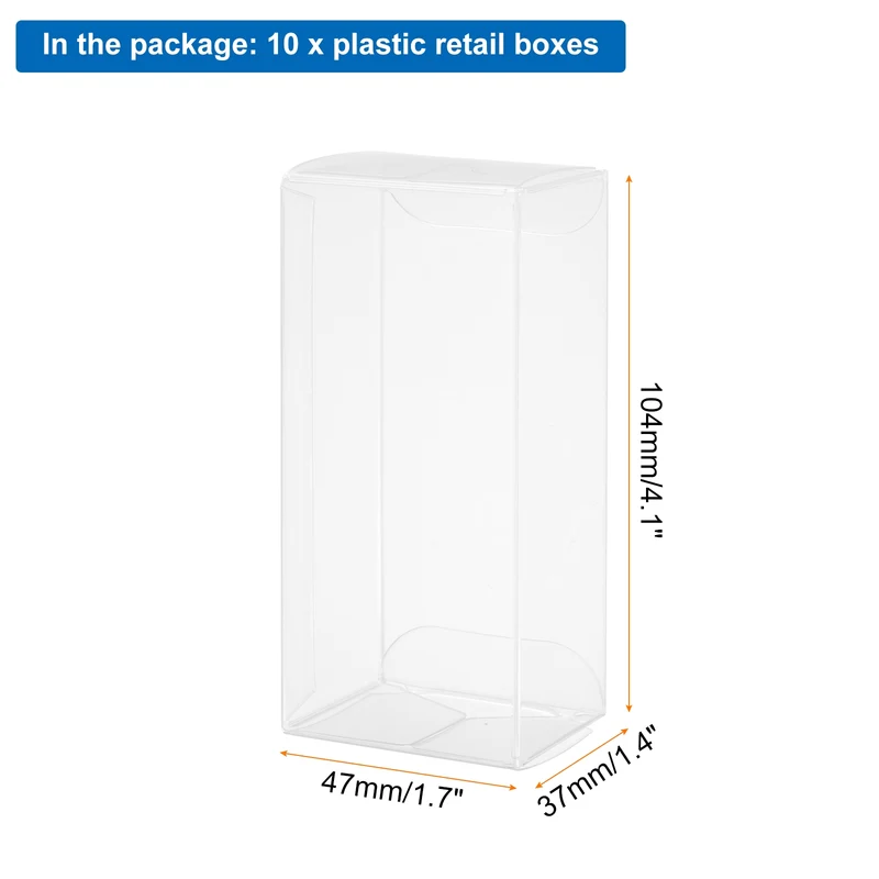 10 PCS Clear Gift Box,1.9"x1.5"x4.1" Plastic Packing Box for Candy Cookies