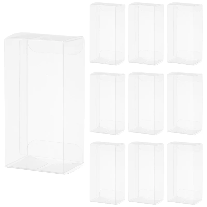 10 PCS Clear Gift Box,1.6"x1.2"x3.2" Plastic Packing Box for Candy Cookies