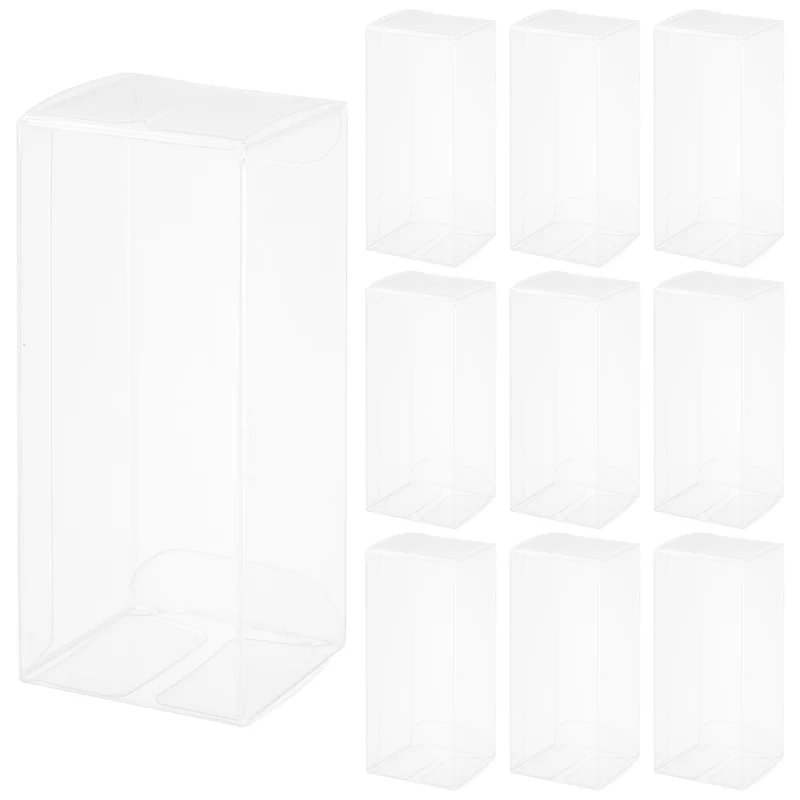10 PCS Clear Gift Box,1.7"x1.6"x4.1" Plastic Packing Box for Candy Cookies