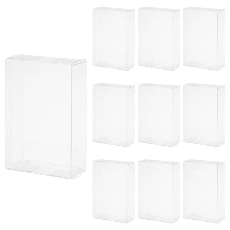 10 PCS Clear Gift Box,2.2"x1.1"x3.3" Plastic Packing Box for Candy Cookies