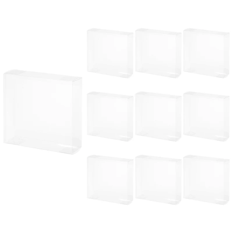 10 PCS Clear Gift Box,5.2"x1.6"x5.1" Transparent Candy Box Plastic Favor Boxes Packing Box for Candy Cookies Christmas Wedding Party Wrapping