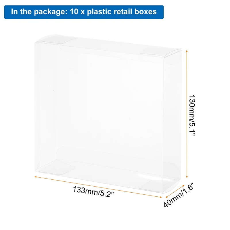 10 PCS Clear Gift Box,5.2"x1.6"x5.1" Transparent Candy Box Plastic Favor Boxes Packing Box for Candy Cookies Christmas Wedding Party Wrapping