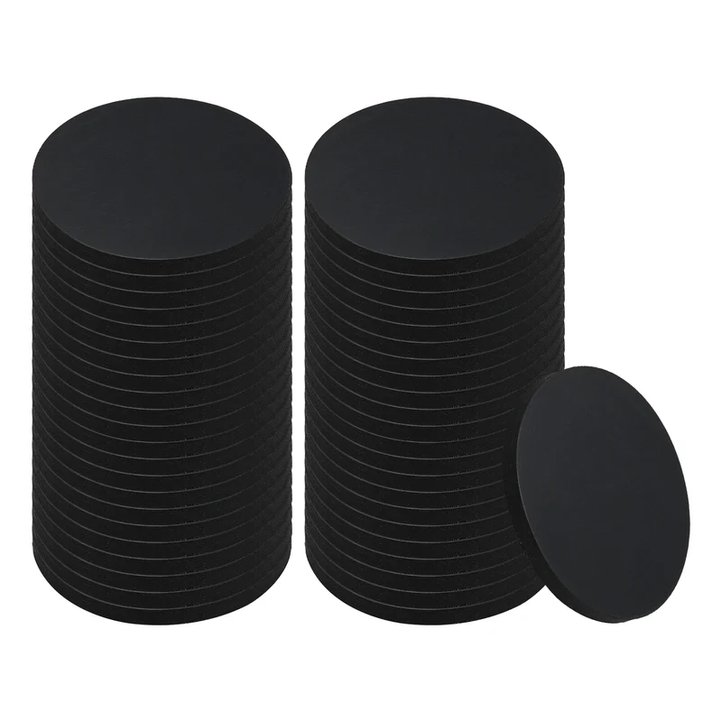 25pcs Non Slip Furniture Pads 13/16" x 0.08" Adhesive Round Rubber Feet Black