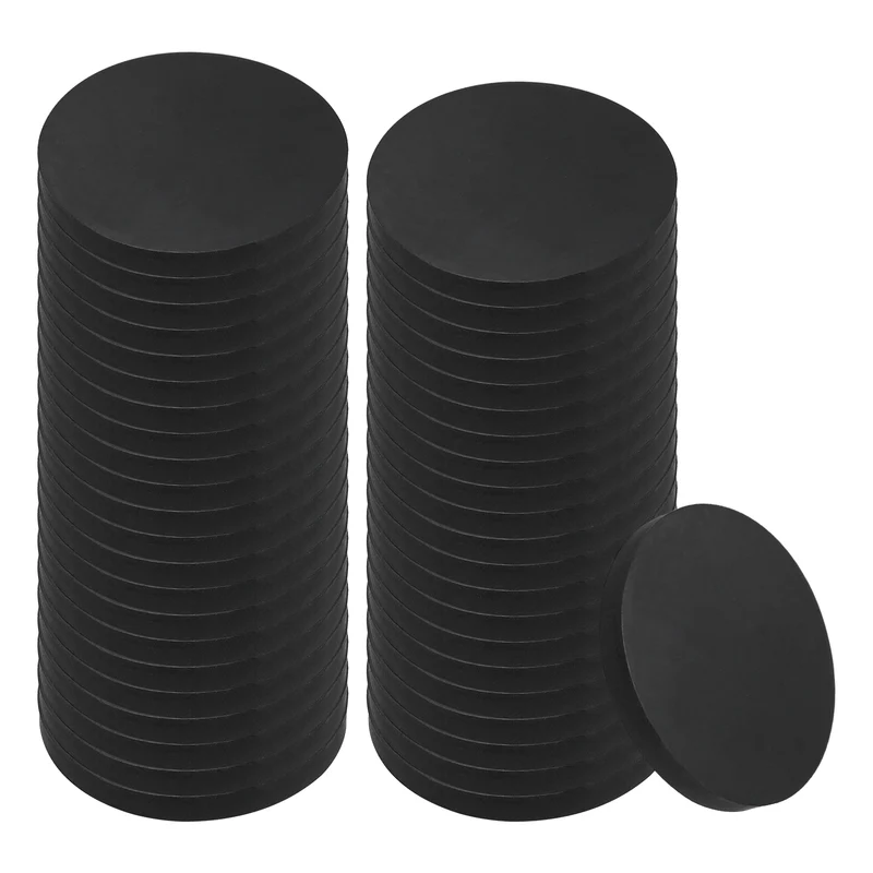 25pcs Non Slip Furniture Pads 11/16" x 0.08" Adhesive Round Rubber Feet Black