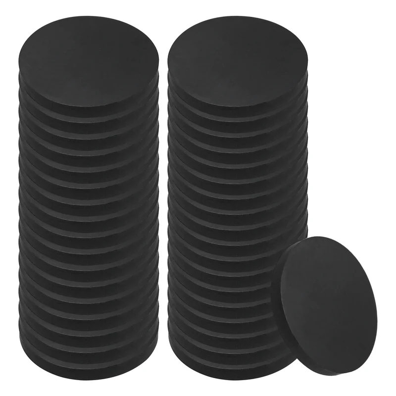 36pcs Non Slip Furniture Pads 9/16" x 0.08" Adhesive Round Rubber Feet Black