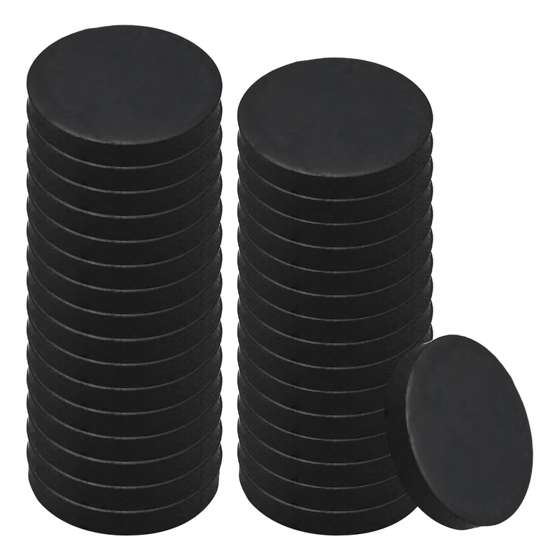 32pcs Non Slip Furniture Pads 1/2" x 0.08" Adhesive Round Rubber Feet Black