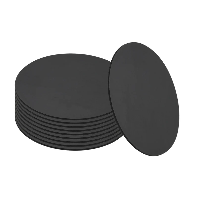 10pcs Non Slip Furniture Pads 3-15/16" x 0.06" Adhesive Round Rubber Feet Black