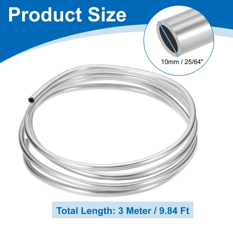 25/64" OD x 10 ft Industrial 304 Stainless Steel Tube(Wall Thickness 0.5mm)
