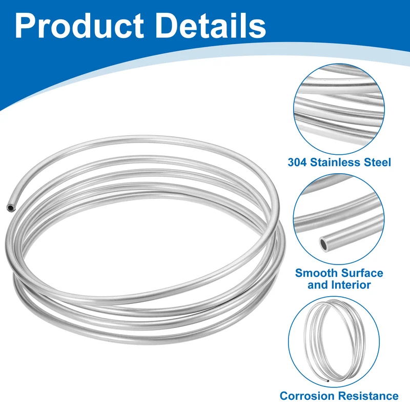 5/16" OD x 10 ft Industrial 304 Stainless Steel Tube(Wall Thickness 1.5mm)