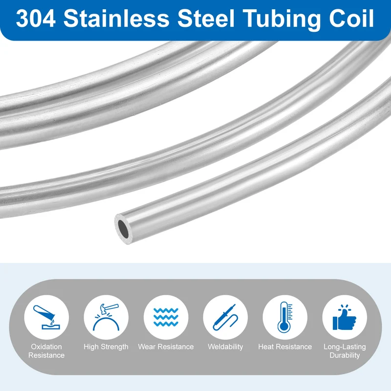 5/16" OD x 10 ft Industrial 304 Stainless Steel Tube(Wall Thickness 1.5mm)