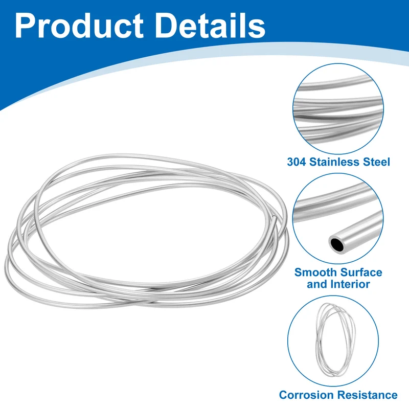 15/64" OD x 16 ft Industrial 304 Stainless Steel Tube(Wall Thickness 1mm)
