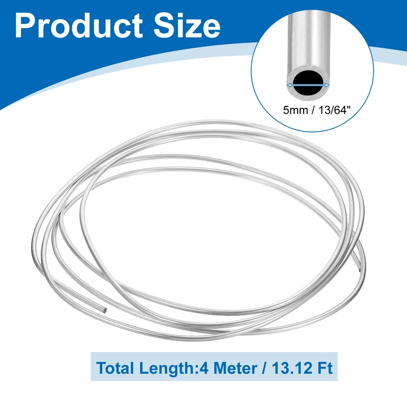 13/64" OD x 13 ft Industrial 304 Stainless Steel Tube(Wall Thickness 1mm)