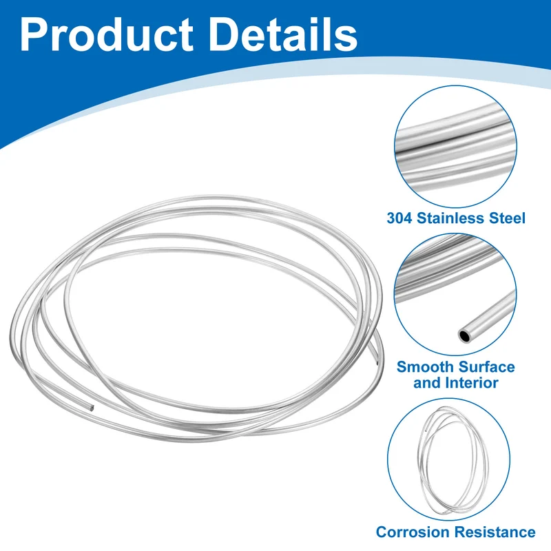 13/64" OD x 13 ft Industrial 304 Stainless Steel Tube(Wall Thickness 1mm)