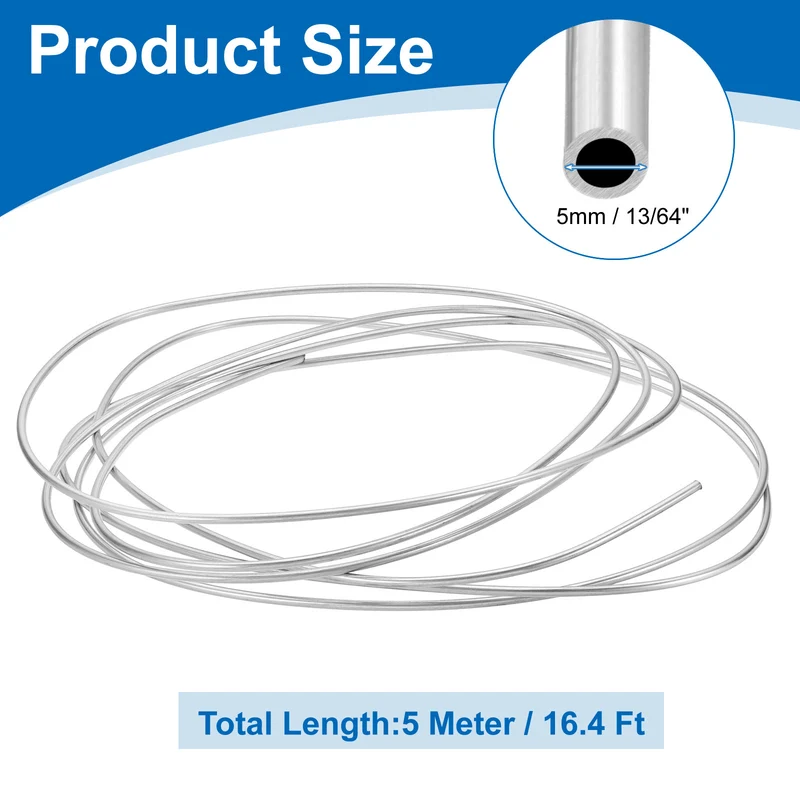 13/64" OD x 16 ft Industrial 304 Stainless Steel Tube(Wall Thickness 1mm)