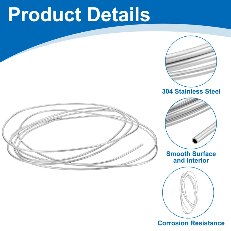 13/64" OD x 16 ft Industrial 304 Stainless Steel Tube(Wall Thickness 1mm)