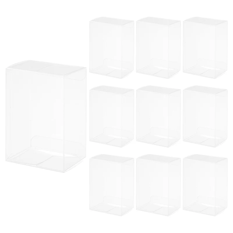 10 PCS Clear Gift Box,2.5"x1.9"x3.7" Transparent Candy Box Plastic Favor Boxes Packing Box for Candy Cookies Christmas Wedding Party Wrapping