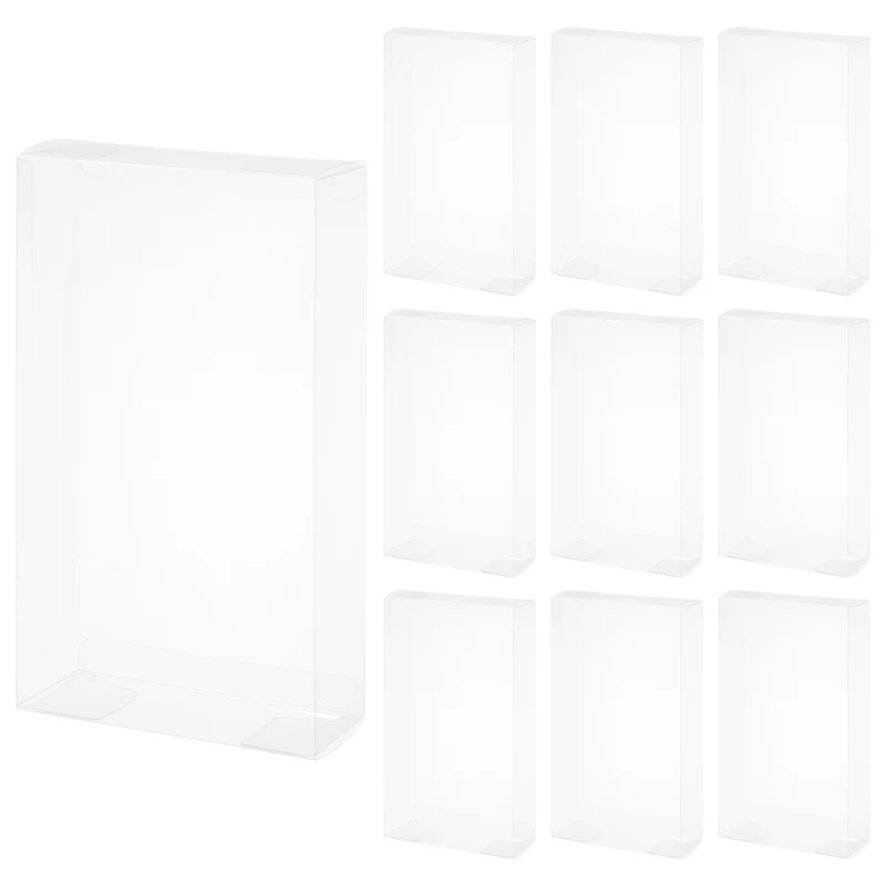 10 PCS Clear Gift Box,3.9"x1.6"x7.1" Transparent Candy Box Plastic Favor Boxes Packing Box for Candy Cookies Christmas Wedding Party Wrapping