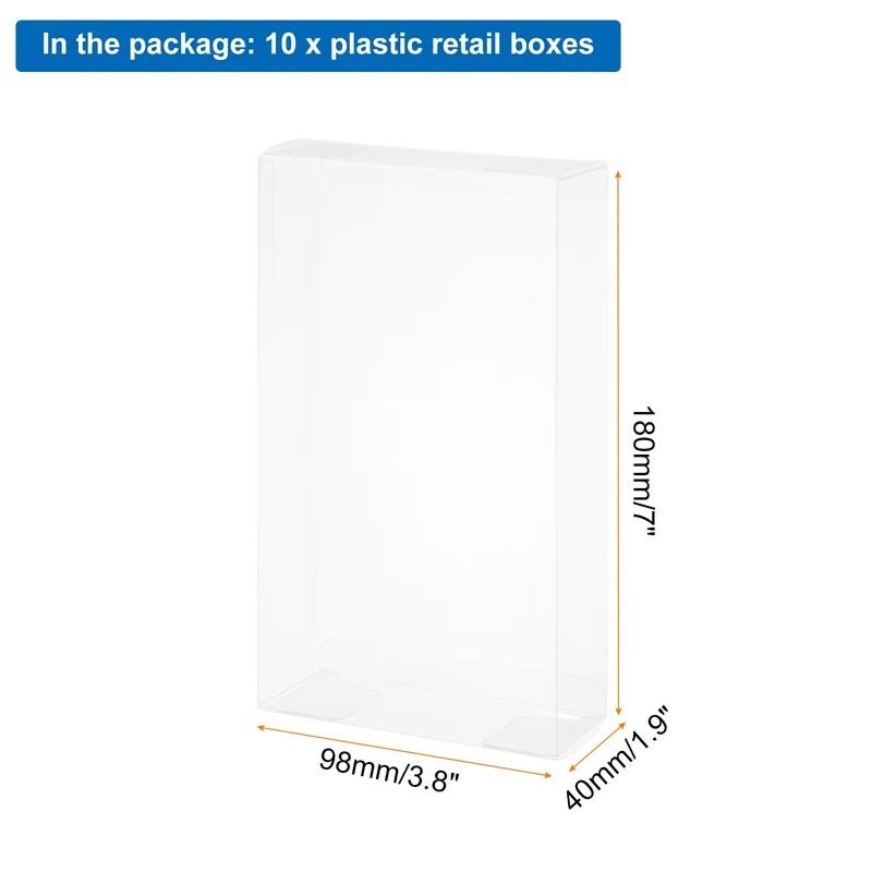 10 PCS Clear Gift Box,3.9"x1.6"x7.1" Transparent Candy Box Plastic Favor Boxes Packing Box for Candy Cookies Christmas Wedding Party Wrapping