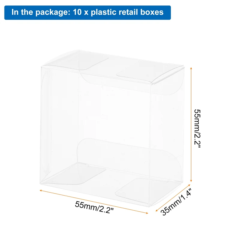 10 PCS Clear Gift Box,2.2"x1.4"x2.2" Plastic Packing Box for Candy Cookies