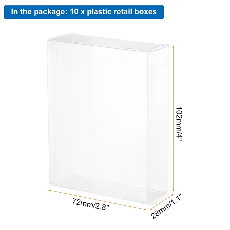 10 PCS Clear Gift Box,2.8"x1.1"x4" Plastic Packing Box for Candy Cookies