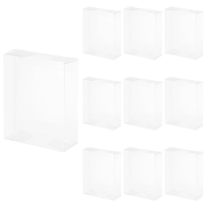 10 PCS Clear Gift Box,2.4"x1"x3.2" Transparent Candy Box Plastic Favor Boxes Packing Box for Candy Cookies Christmas Wedding Party Wrapping