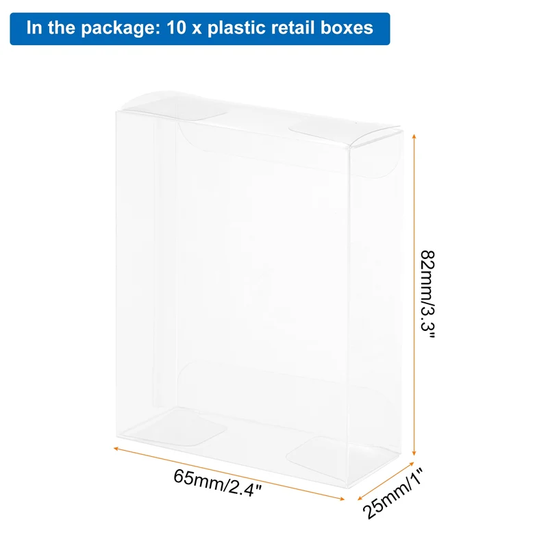 10 PCS Clear Gift Box,2.4"x1"x3.2" Transparent Candy Box Plastic Favor Boxes Packing Box for Candy Cookies Christmas Wedding Party Wrapping