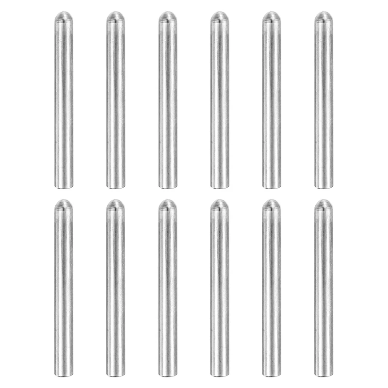 12Pcs 3x30 mm 304 Stainless Steel Round Head Flat Chamfered End Dowel Pins