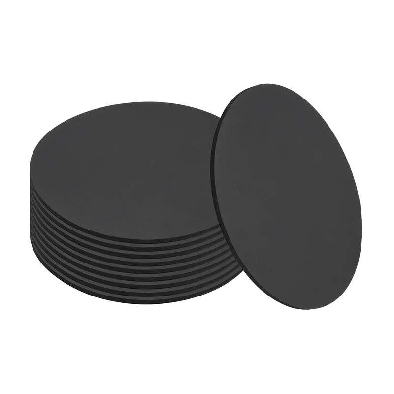 10pcs Non Slip Furniture Pads 2-15/16" x 0.06" Adhesive Round Rubber Feet Black