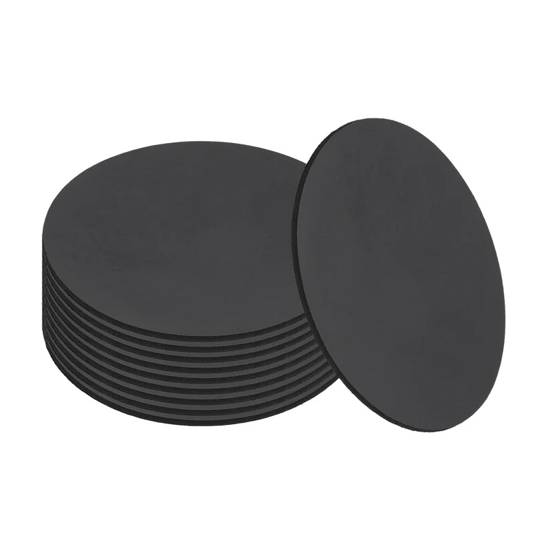 10pcs Non Slip Furniture Pads 2-3/4" x 0.06" Adhesive Round Rubber Feet Black