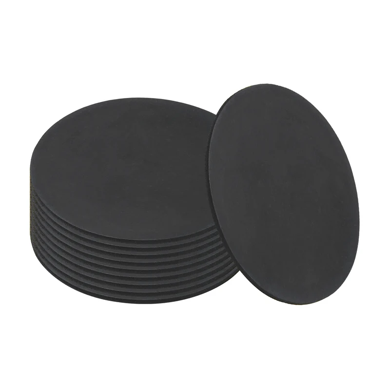 10pcs Non Slip Furniture Pads 2-3/16" x 0.06" Adhesive Round Rubber Feet Black