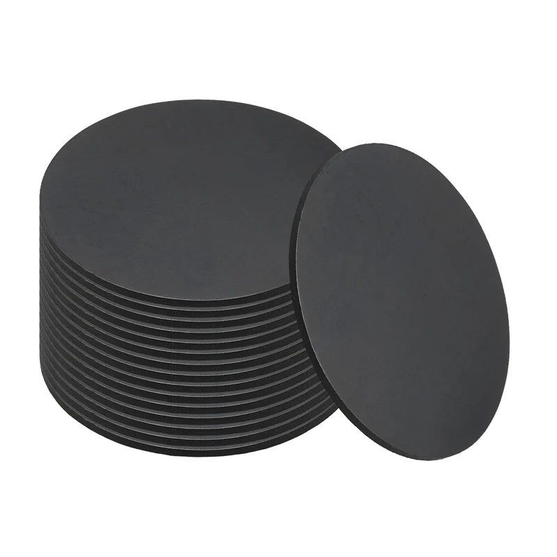 16pcs Non Slip Furniture Pads 1-3/4" x 0.06" Adhesive Round Rubber Feet Black