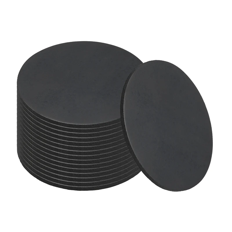 16pcs Non Slip Furniture Pads 1-9/16" x 0.06" Adhesive Round Rubber Feet Black