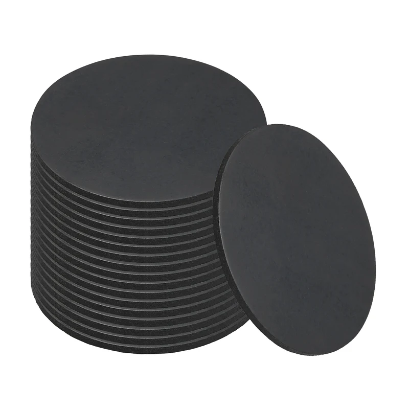 18pcs Non Slip Furniture Pads 1-1/2" x 0.06" Adhesive Round Rubber Feet Black